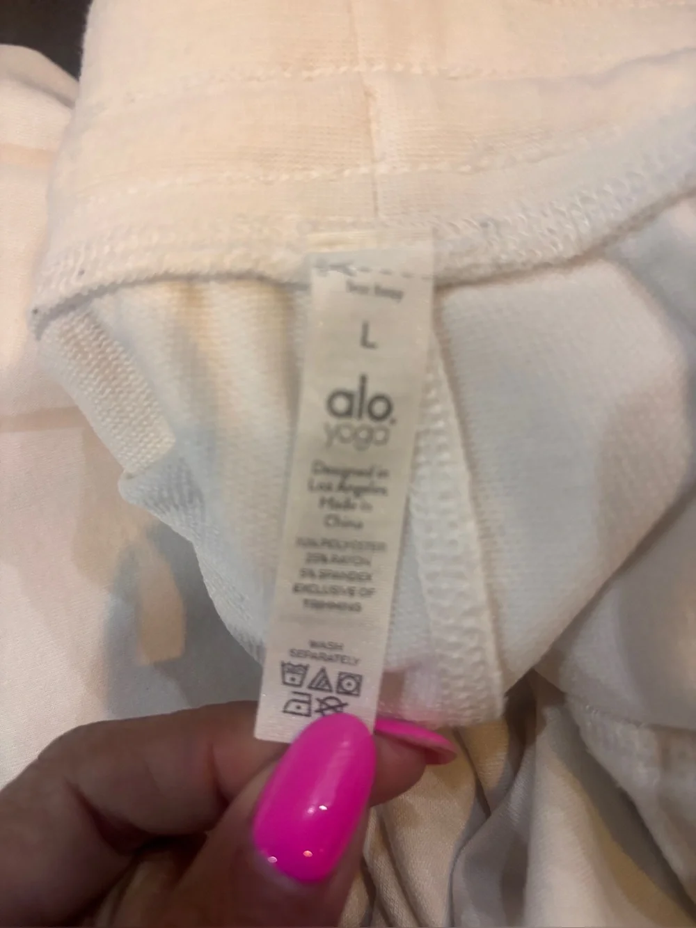 Alo Yoga White High Waist Wide Leg Lounge Yoga Pants Women’s Large L